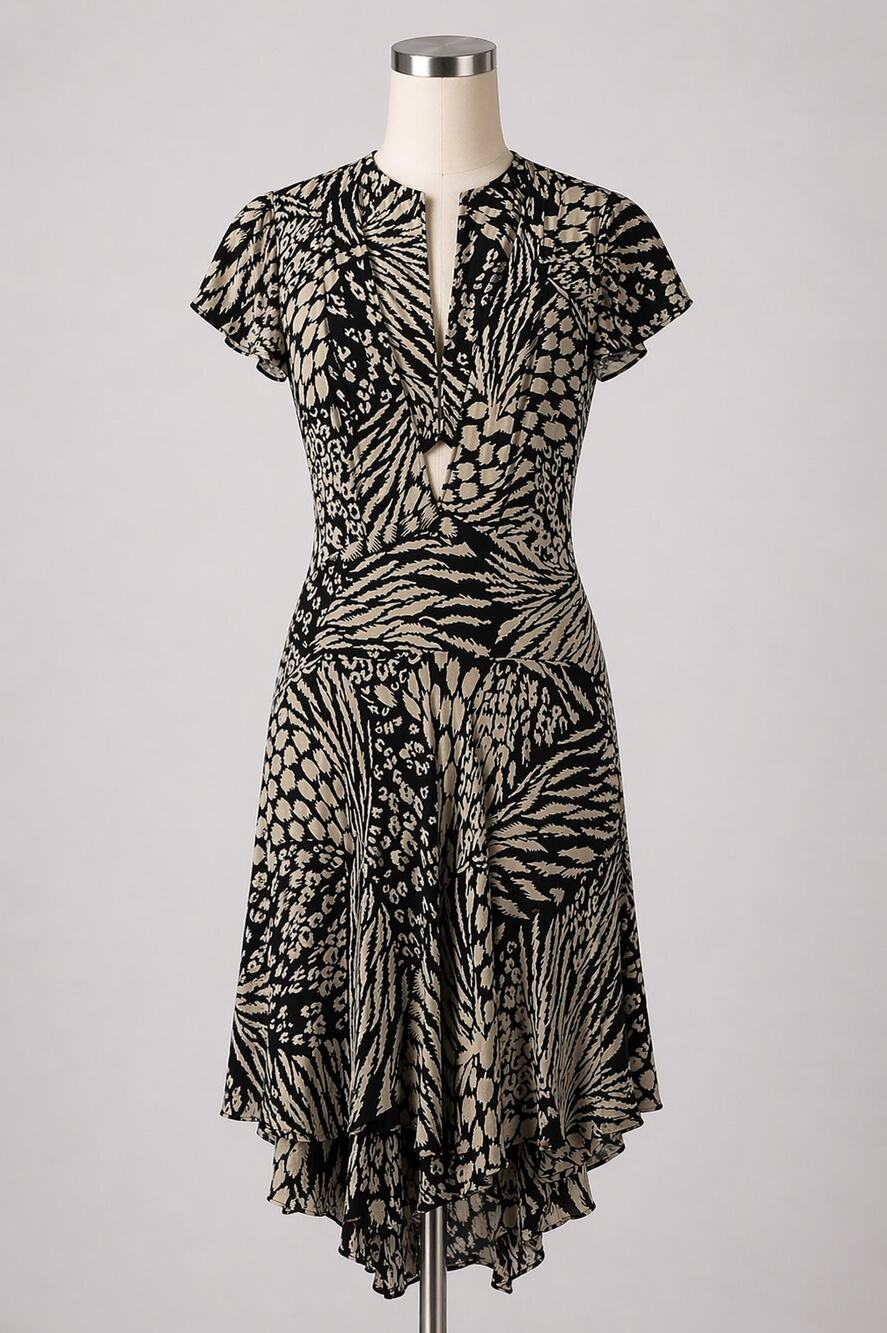 Elegant Black and Cream Women's Dress Reformation